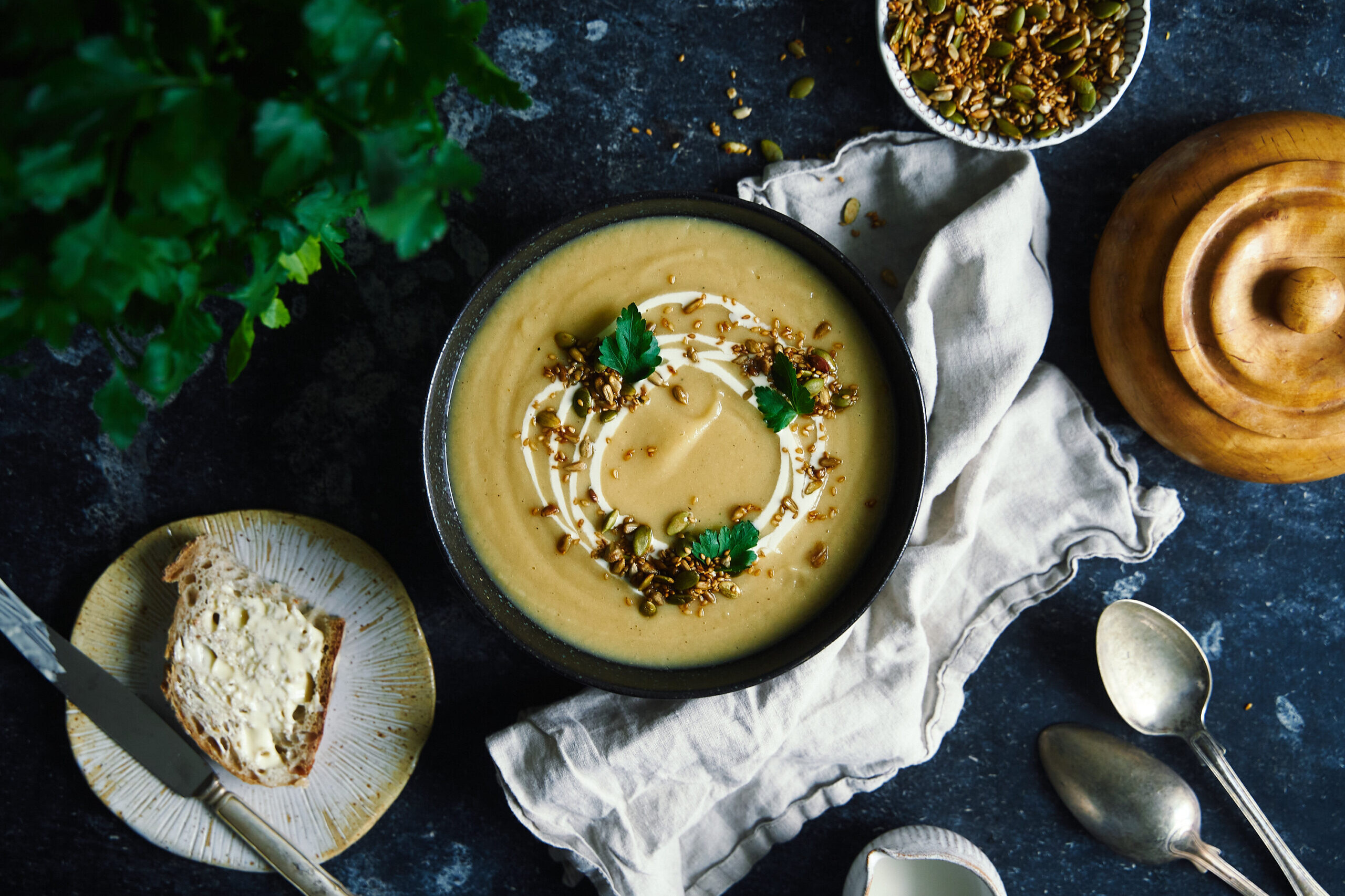 vegan sintagi soupa tahini