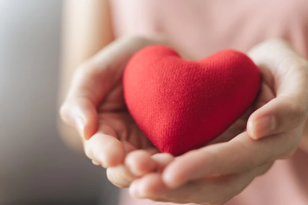 woman holding red heart love health insurance donation happy charity volunteer mental health 59017 794